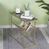 CGF- High Stool Coffee Table 2-Tier Marble Side Table, Narrow End Table with Magazine Shelf, Nightstand for Small Spaces, Accent Furniture with Metal Frame, Gold 24x12x22 Inch view 3