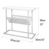 CGF- High Stool Coffee Table 2-Tier Marble Side Table, Narrow End Table with Magazine Shelf, Nightstand for Small Spaces, Accent Furniture with Metal Frame, Gold 24x12x22 Inch view 4