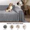 Rose Home Fashion Geometric Jacquard Sectional Couch Covers for Sectional Sofa - 2 Pieces Washable L Shape Couch Cover Blanket with Tassels, Furniture Protector for Dogs (X-Large, Light Gray) view 4