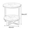 Coffee Table Side Table Console Side Table SlateConcrete, 2-Tier End Accent Table with Storage Shelf, Modern Furniture for Living Room Bedroom Balcony Family and Office White and Black view 2