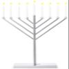 Large Metal Silver Coated Hanukkah Menorah 3 Ft. for Synagogue view 1