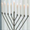 Large Metal Silver Coated Hanukkah Menorah 3 Ft. for Synagogue view 4
