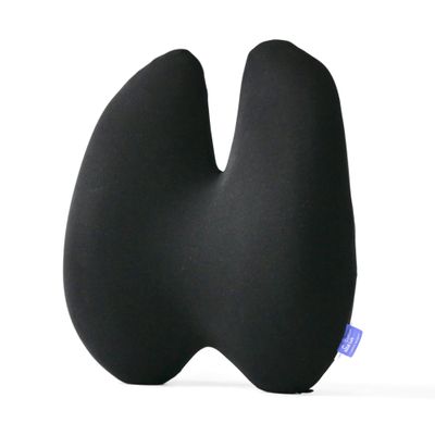 C CUSHION LAB Extra Dense Lumbar Pillow - Patented Ergonomic Multi-Region Firm Back Support for Lower Back Pain Relief - Lumbar Support Cushion with Strap for Office Chair, Car, Sofa, Plane - Black