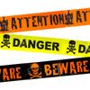 Needzo 30 Feet Halloween Tape Door Decorations, Decorative Caution Accessory that Reads Danger Beware Attention view 2