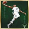 Trends International NBA Milwaukee Bucks - Giannis Antetokounmpo 19 Wall Poster, 14.725" x 22.375", Gold Framed Version view 1
