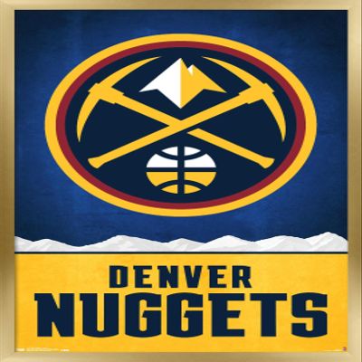 Trends International NBA Denver Nuggets - Logo 18 Wall Poster, 22.375" x 34", Gold Framed Version