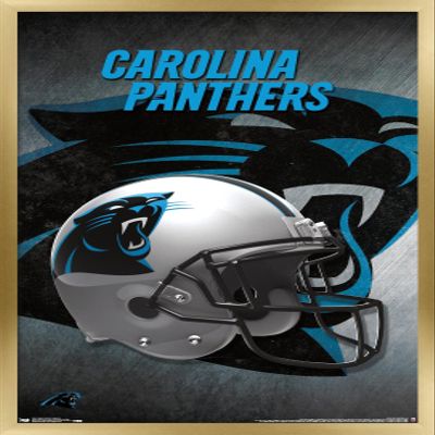 Trends International NFL Carolina Panthers - Helmet 16 Wall Poster, 14.725" x 22.375", Gold Framed Version