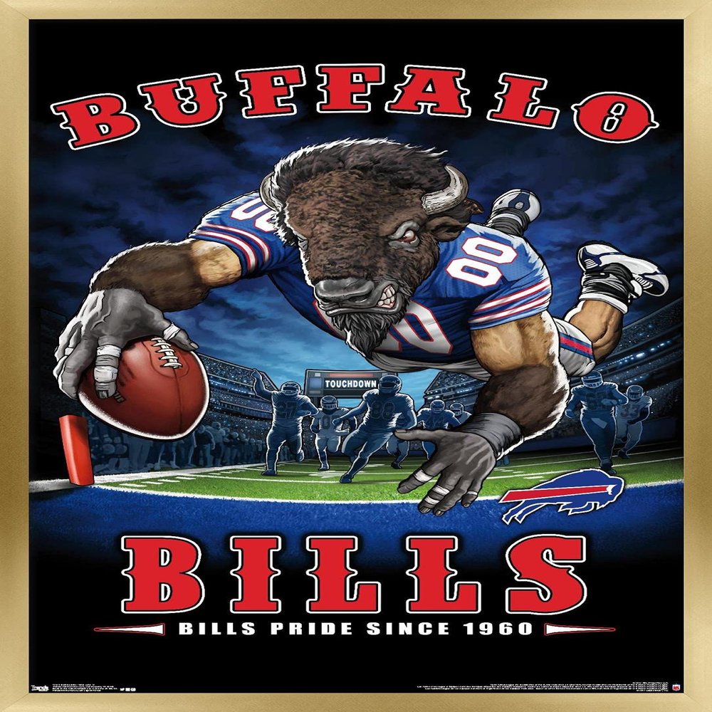 Trends International NFL Buffalo Bills - End Zone 17 Wall Poster, 22.375" x 34", Gold Framed Version