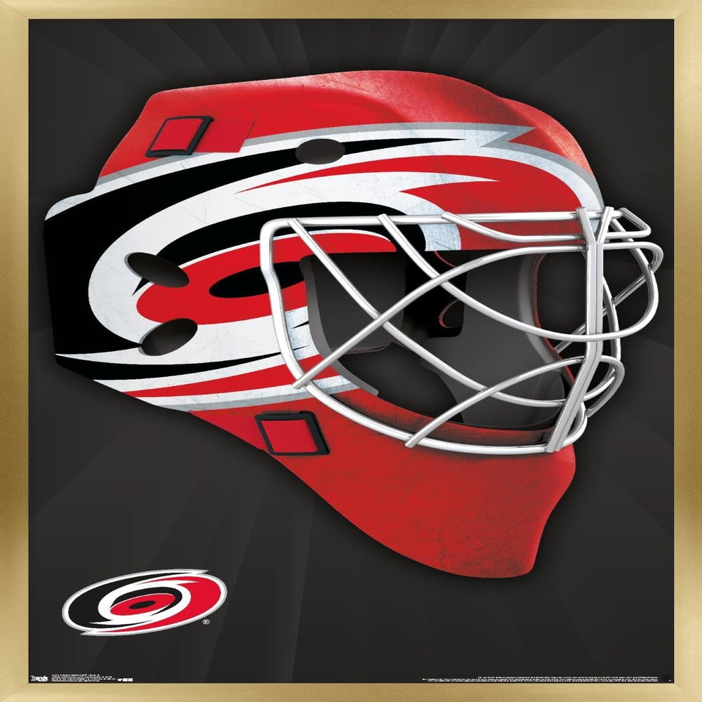 Trends International NHL Carolina Hurricanes - Mask 16 Wall Poster, 22.375" x 34", Gold Framed Version