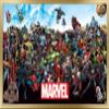 Marvel Comics The Marvel Lineup Wall Poster, 22.4L" x 14.7W", Gold Framed Version view 1