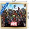 Marvel Comics The Marvel Lineup Wall Poster, 22.4L" x 14.7W", Gold Framed Version view 3
