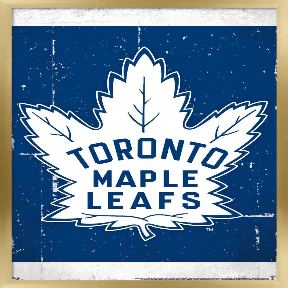 Trends International NHL Toronto Maple Leafs - Retro Logo 16 Wall Poster, 14.725" x 22.375", Gold Framed Version