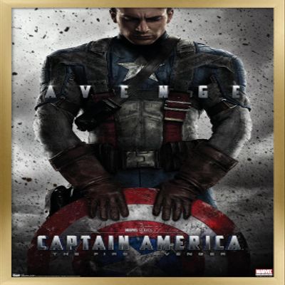 Trends International Marvel - Captain America - The First Avenger - One Sheet Wall Poster, 14.725" x 22.375", Gold Framed Version