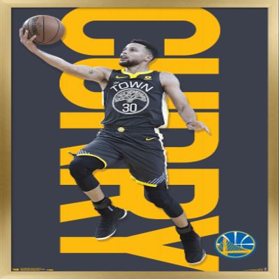 Trends International NBA Golden State Warriors - Stephen Curry 18 Wall Poster, 22.4L x 14.7W, Gold Framed Version