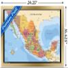 Trends International Map - Mexico Wall Poster, 14.725" x 22.375", Gold Framed Version view 3