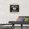 Trends International NBA Brooklyn Nets - Logo 15 Wall Poster, 14.725" x 22.375", Gold Framed Version view 2