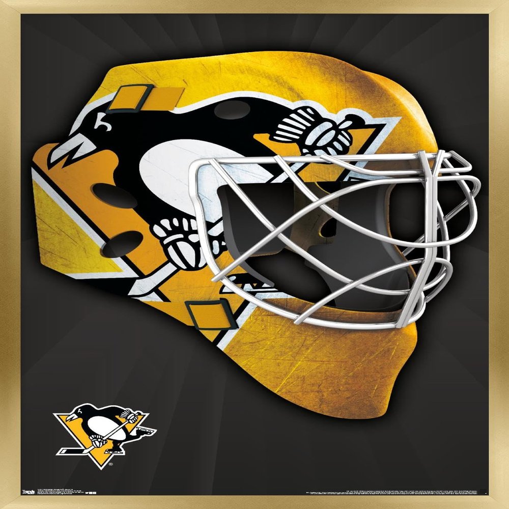 Trends International NHL Pittsburgh Penguins - Mask 16 Wall Poster, 22.375" x 34", Gold Framed Version