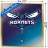 Trends International NBA Charlotte Hornets - Logo 14 Wall Poster, 22.375" x 34", Gold Framed Version view 3