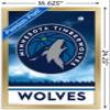 Trends International NBA Minnesota Timberwolves - Logo 18 Wall Poster, 14.725" x 22.375", Gold Framed Version view 3