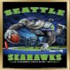 Trends International NFL Seattle Seahawks - End Zone 17 Wall Poster, 22.375" x 34", Gold Framed Version view 1