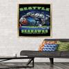 Trends International NFL Seattle Seahawks - End Zone 17 Wall Poster, 22.375" x 34", Gold Framed Version view 2