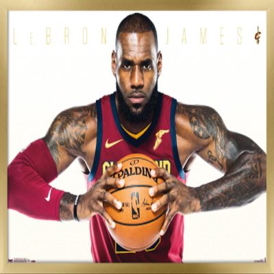 NBA Cleveland Cavaliers - Lebron James 17 Wall Poster, 22.4L" x 14.7W", Gold Framed Version