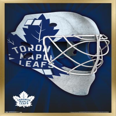 Trends International NHL Toronto Maple Leafs - Mask 16 Wall Poster, 14.725" x 22.375", Gold Framed Version