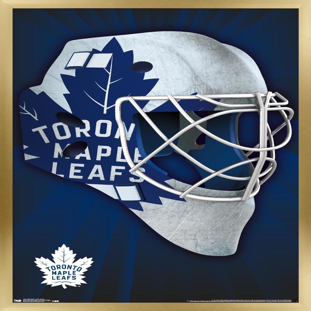 Trends International NHL Toronto Maple Leafs - Mask 16 Wall Poster, 14.725" x 22.375", Gold Framed Version