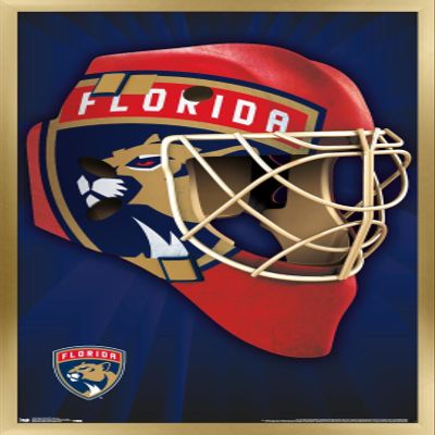 Trends International NHL Florida Panthers Mask 16 Wall Poster, 14.725" x 22.375", Gold Framed Version
