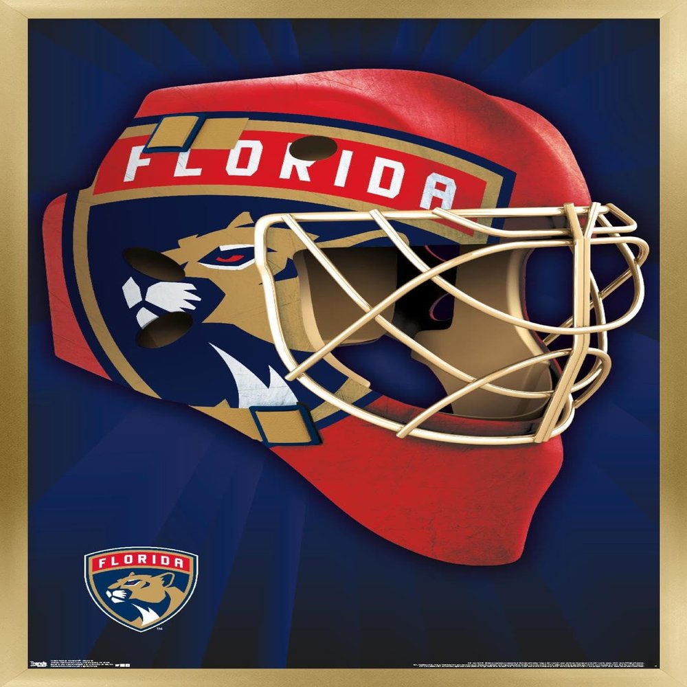 Trends International NHL Florida Panthers Mask 16 Wall Poster, 14.725" x 22.375", Gold Framed Version