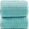 BAGNO MILANO Turkish Cotton Bath Towels, Hand Towels - Soft Plush Jacquard Collection Luxury Towels Set (Aqua Green, 2 pcs Bath Towel Set) view 3