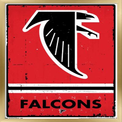 NFL Atlanta Falcons - Retro Logo 15 Wall Poster, 34L" x 22.4W", Gold Framed Version
