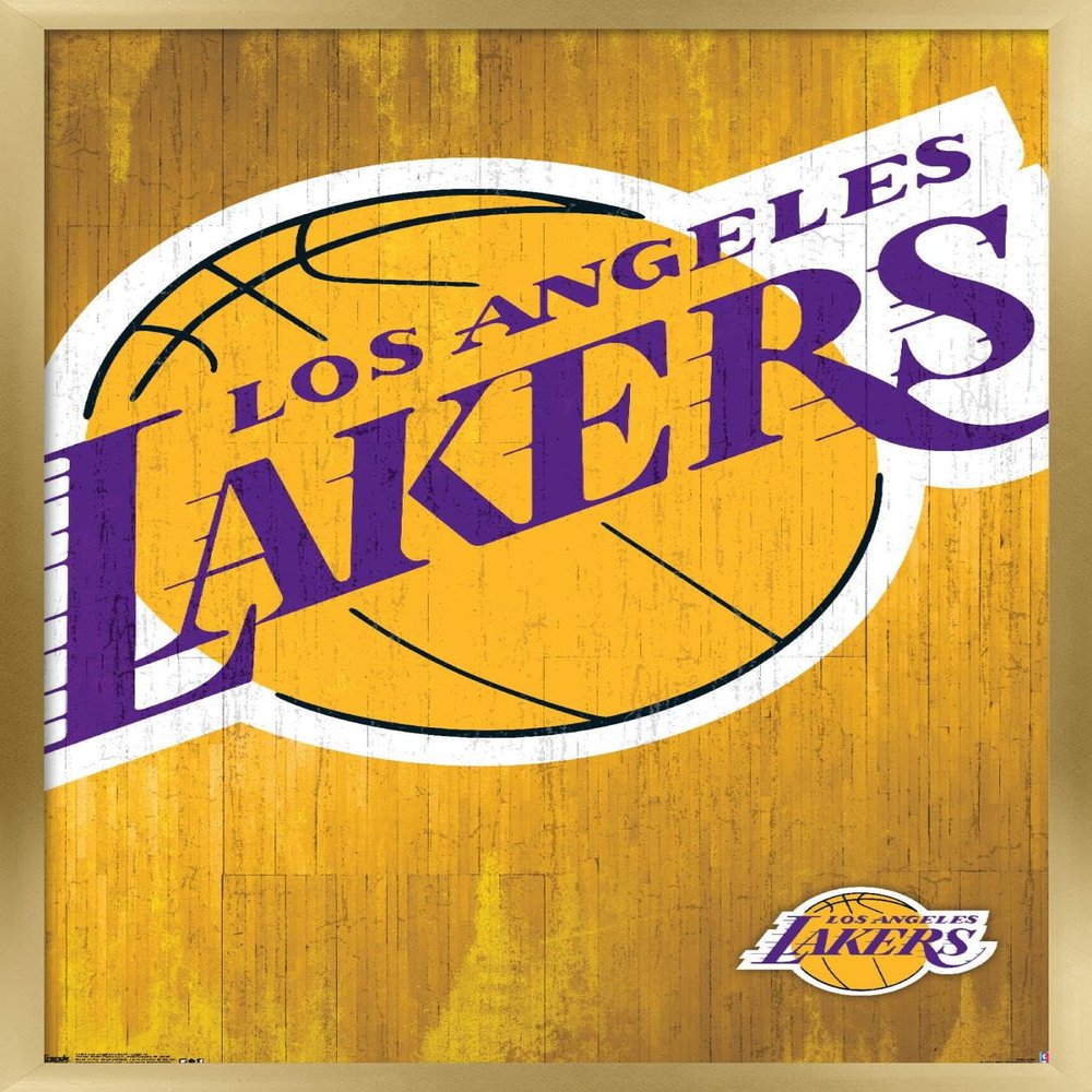 Trends International NBA Los Angeles Lakers - Logo 13 Wall Poster, 14.725" x 22.375", Gold Framed Version