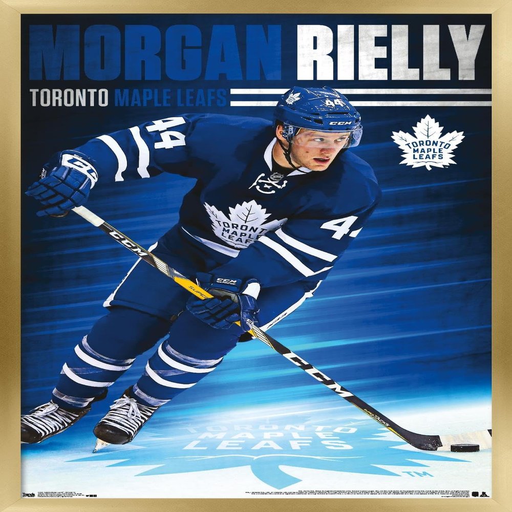 Trends International NHL Toronto Maple Leafs - Morgan Rielly 16 Wall Poster, 22.375" x 34", Gold Framed Version