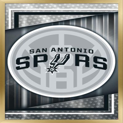 Trends International NBA San Antonio Spurs - Logo 17 Wall Poster, 22.4L x 14.7W, Gold Framed Version