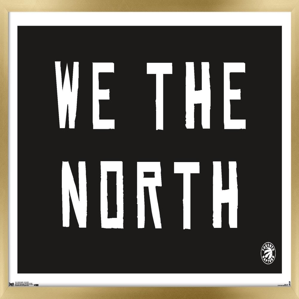 Trends International NBA Toronto Raptors - We The North 16 Wall Poster, 14.725" x 22.375", Gold Framed Version