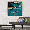 Trends International NHL San Jose Sharks - Logo 14 Wall Poster, 22.375" x 34", Gold Framed Version view 2