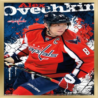 Trends International NHL Washington Capitals - Alex Ovechkin 13 Wall Poster, 14.725" x 22.375", Gold Framed Version