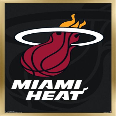 Trends International NBA Miami Heat - Logo 14 Wall Poster, 14.725" x 22.375", Gold Framed Version