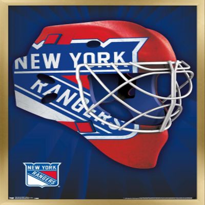 Trends International NHL New York Rangers - Mask 16 Wall Poster, 22.375" x 34", Gold Framed Version