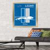 Trends International NFL Detroit Lions - Retro Logo 14 Wall Poster, 22.375" x 34", Gold Framed Version view 2