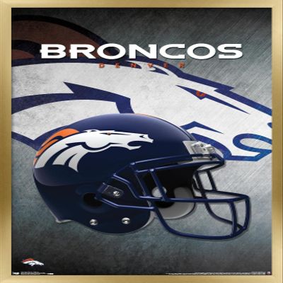 NFL Denver Broncos - Helmet 16 Wall Poster, 22.4L" x 14.7W", Gold Framed Version