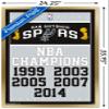 Trends International NBA San Antonio Spurs - Champions 17 Wall Poster, 34L x 22.4W, Gold Framed Version view 3
