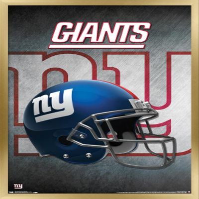 Trends International NFL New York Giants - Helmet 16 Wall Poster, 22.375" x 34", Gold Framed Version