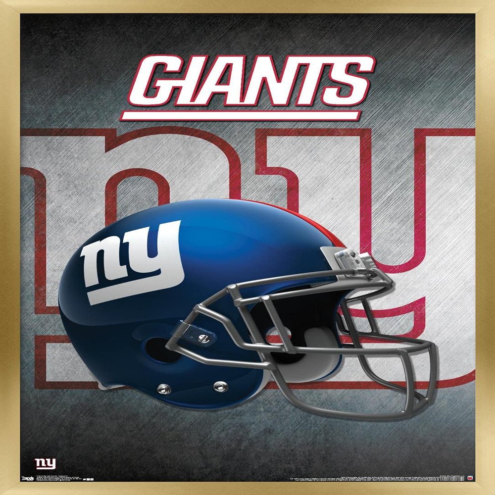 Trends International NFL New York Giants - Helmet 16 Wall Poster, 22.375" x 34", Gold Framed Version