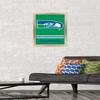 NFL Seattle Seahawks - Retro Logo 15 Wall Poster, 22.4L" x 14.7W", Gold Framed Version view 2