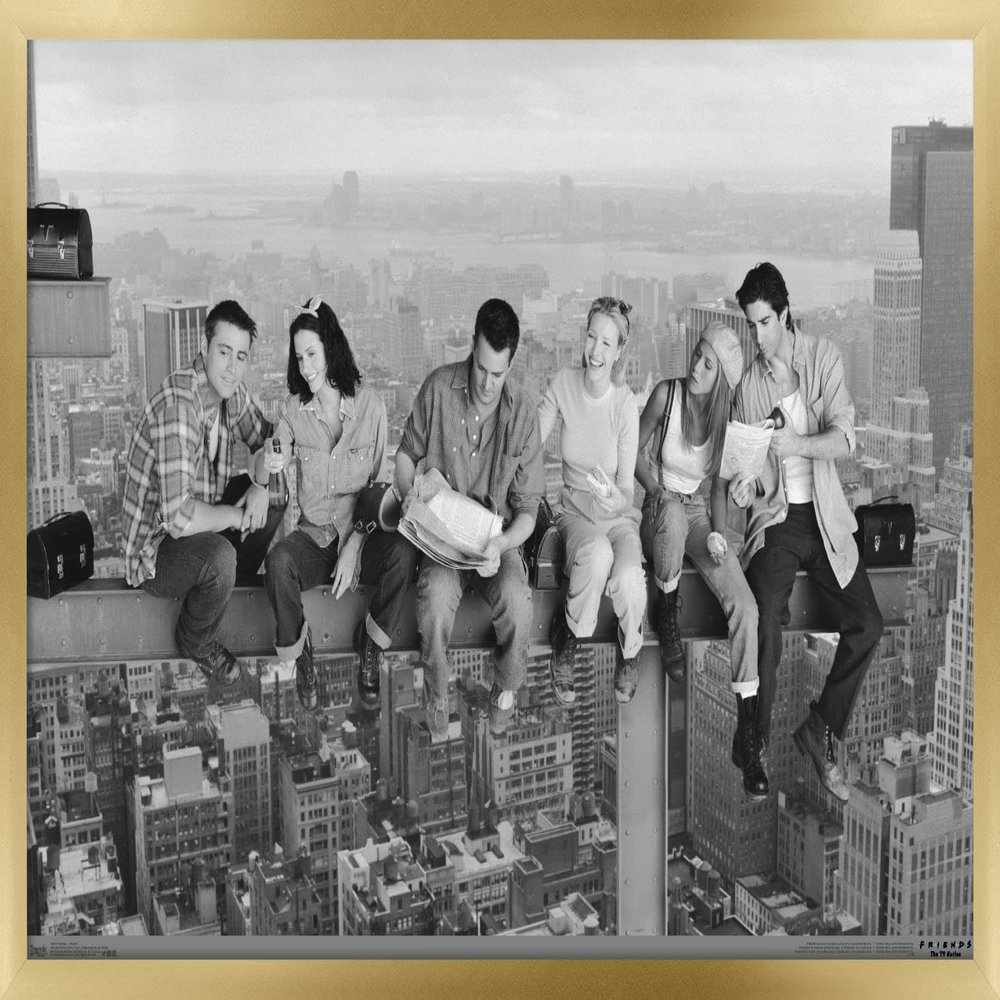 Trends International Friends - Posed Wall Poster, 14.725" x 22.375", Gold Framed Version