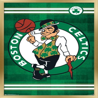 Trends International NBA Boston Celtics - Logo 14 Wall Poster, 22.4L x 14.7W, Gold Framed Version