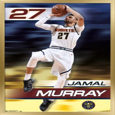Trends International NBA Denver Nuggets - Jamal Murray 19 Wall Poster, 14.725" x 22.375", Gold Framed Version