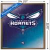 Trends International NBA Charlotte Hornets - Logo 14 Wall Poster, 22.375" x 34", Bronze Framed Version view 3